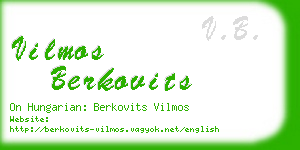 vilmos berkovits business card